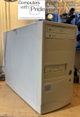 Micro-ATX Beige Computer Case with Power Supply, Optical Drive and Floppy Drive