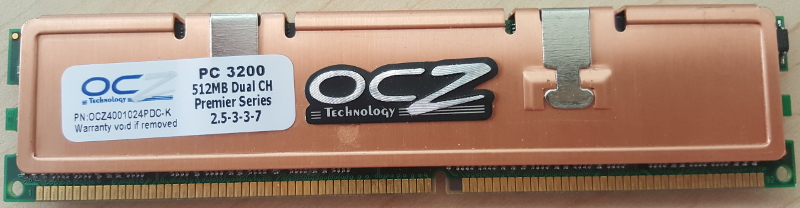 DDR 512MB PC3200 Dual CH Premier Series